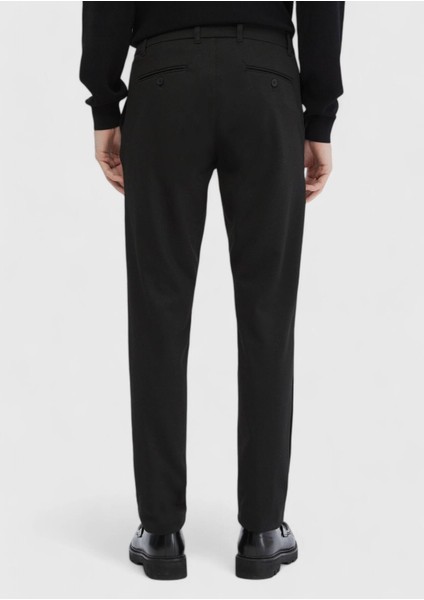 Antrasit Çizgili Örme Jogging Fit Casual Pantolon