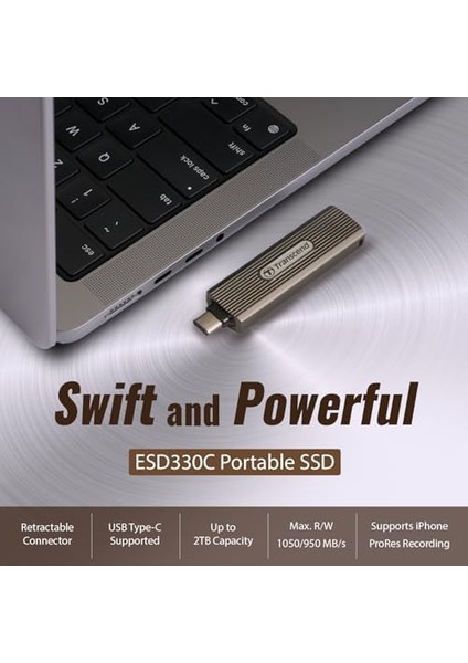 Transcend TS1TESD330C 1tb Type-C 10GBPS Gizlenebilir Başlıklı Taşınabilir Metal Kasa SSD modelleri