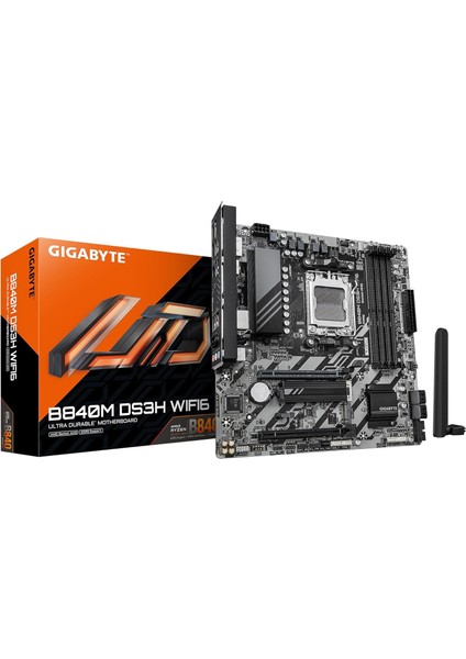 Gıgabyte B840M DS3H Wıfı6 LGA1851 Ddr5 7200MHZ(OC) Pcıe 5.0 M.2 Nvme Wifi 6 Gigabit Lan Matx Anakart