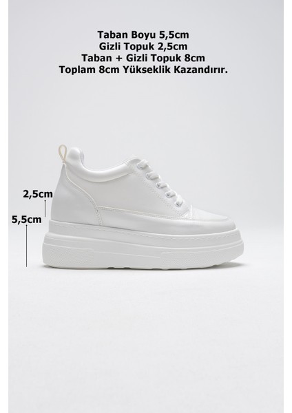 Lauren Kadın Gizli Topuk Mat Beyaz Spor Ayakkabı fiyatları