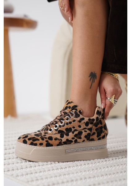 Alice Kadın Leopar Desenli Gizli Topuklu Sneaker fırsatları