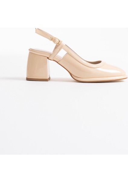 Taila Açık Sarı Rugan Kadın Topuklu Ayakkabı