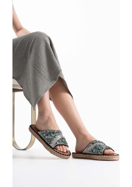 Dennis Kadın Siyah Taş Işlemeli Terlik fırsatları