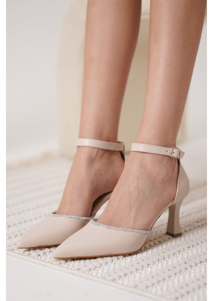 Darla Taşlı Kadın Bej Topuklu Ayakkabı fiyatları