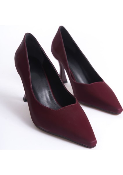 Cordelia Kadın Bordo Saten Stiletto