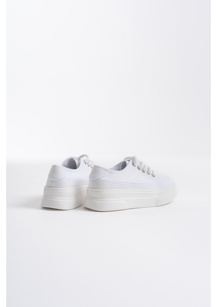 Glown Kadın Beyaz Keten Spor Ayakkabı modelleri
