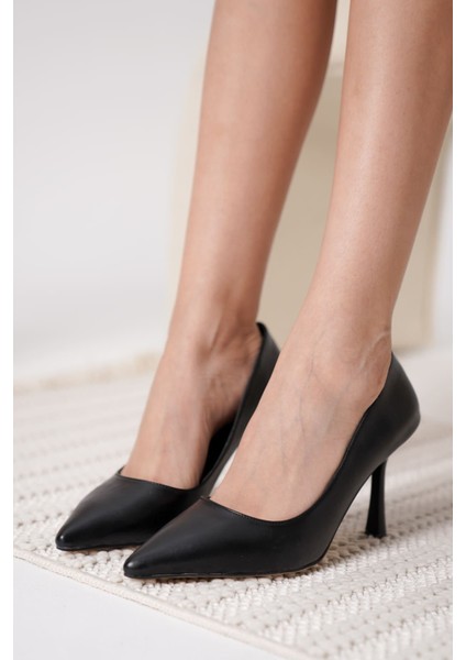 Zelena Kadın Mat Siyah Stiletto