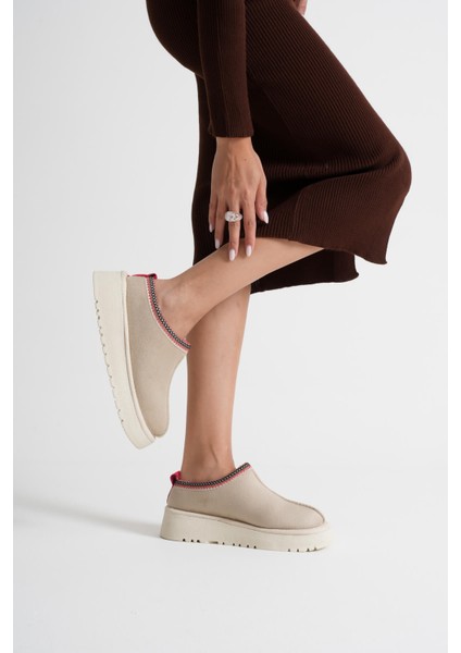 Elsa Kadın Bej Kışlık Kürklü Terlik fiyatları