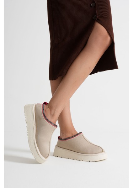 Elsa Kadın Bej Kışlık Kürklü Terlik fırsatları