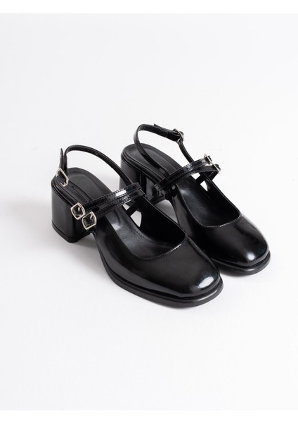 Faye Siyah Rugan Kadın Topuklu Ayakkabı modelleri