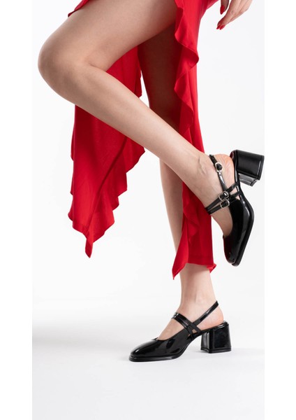 Faye Siyah Rugan Kadın Topuklu Ayakkabı indirimleri