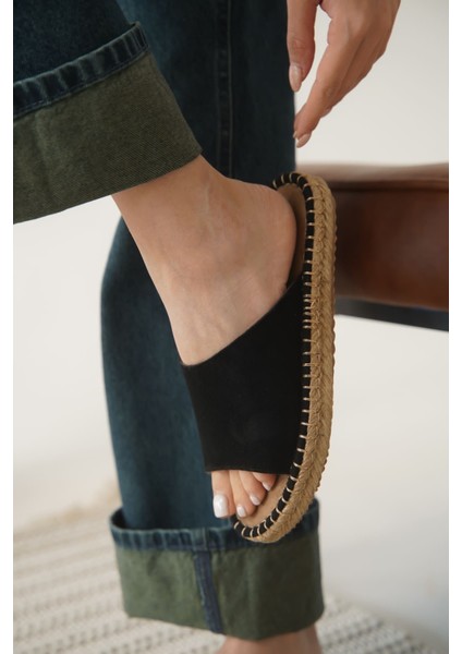 Grey Süet Siyah Kadın Terlik indirimleri