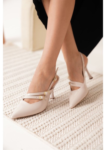 Lenora Kadın Bej Rugan Topuklu Ayakkabı modelleri