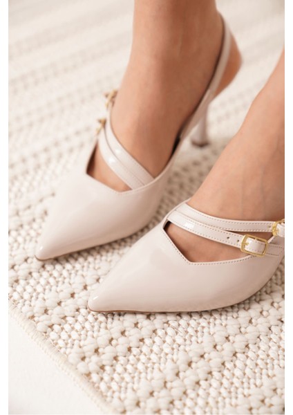 Lenora Kadın Bej Rugan Topuklu Ayakkabı indirimleri