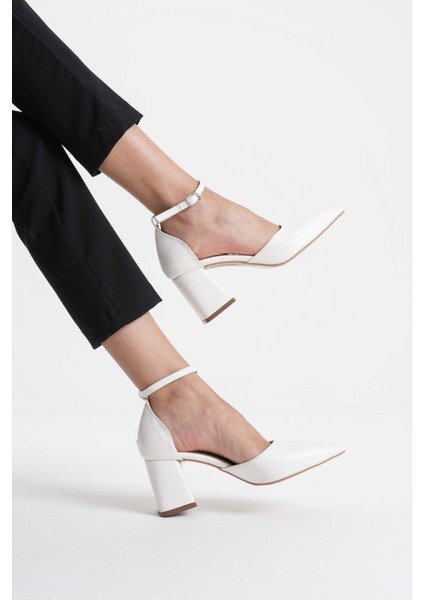 Doren Beyaz Cilt Kadın Topuklu Ayakkabı indirimleri