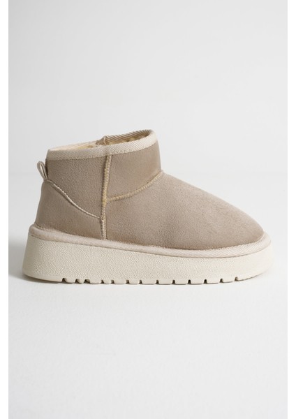 Alina Kadın Bej Kışlık Kürklü Bot