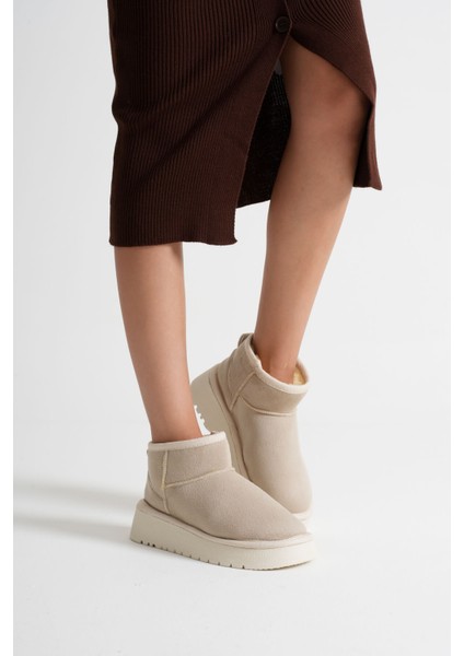 Alina Kadın Bej Kışlık Kürklü Bot fiyatları