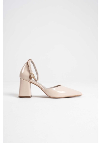 Doren Bej Rugan Kadın Topuklu Ayakkabı