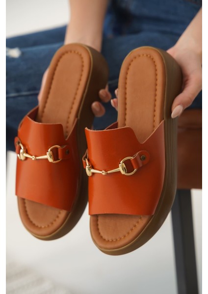 Nelly Kiremit Hakiki Deri Terlik modelleri