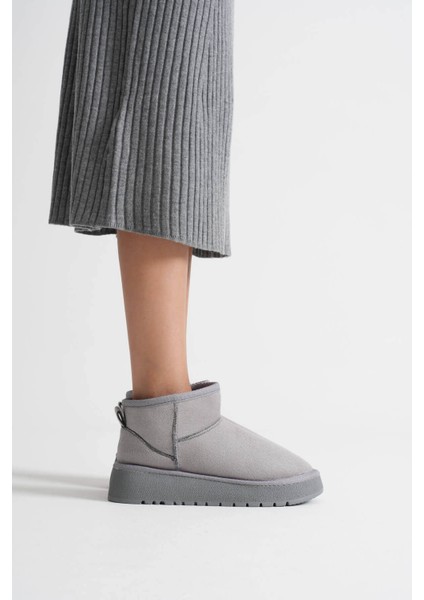 Alina Kadın Gri Kışlık Kürklü Bot fiyatları