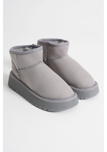 Alina Kadın Gri Kışlık Kürklü Bot indirimleri