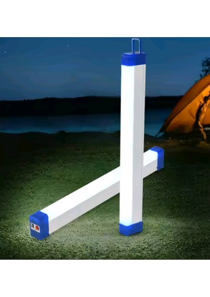 Sarjlı Kamp Karavan Çadır Sarjlı Florosan 52 cm Lamba Fonksiyonel Işıldak