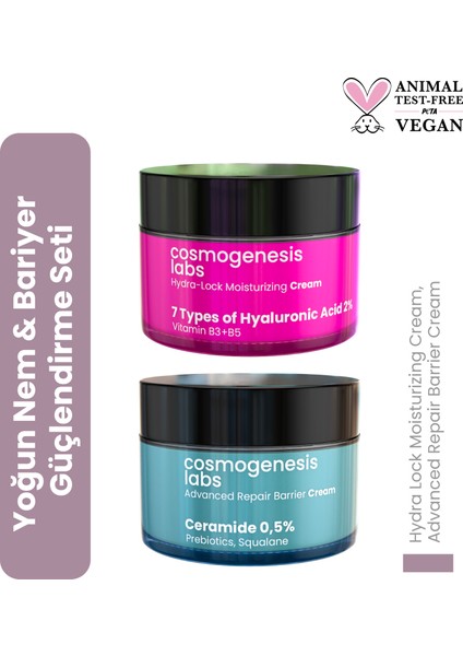 Yoğun Nemlendirici ve Bariyer Güçlendirici Cilt Bakım Seti Vegan