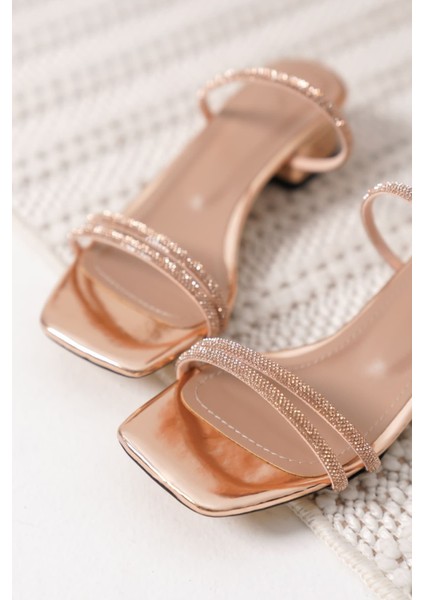 Emma Kadın Kalın Topuklu Rose Gold Terlik modelleri