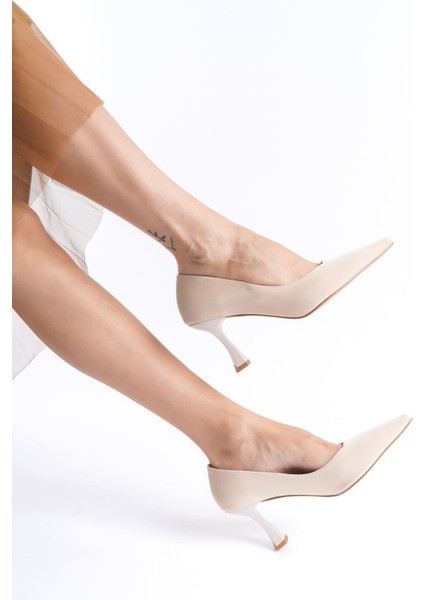 Cordelia Kadın Bej Saten Stiletto modelleri