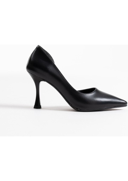Angela Kadın Siyah Cilt Topuklu Ayakkabı