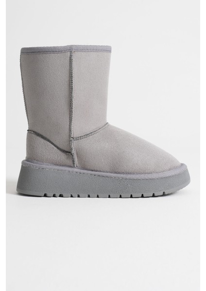 Anisa Kadın Gri Kışlık Kürklü Bot