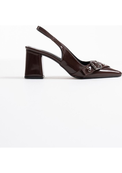 Keira Acı Kahve Rugan Kadın Topuklu Ayakkabı