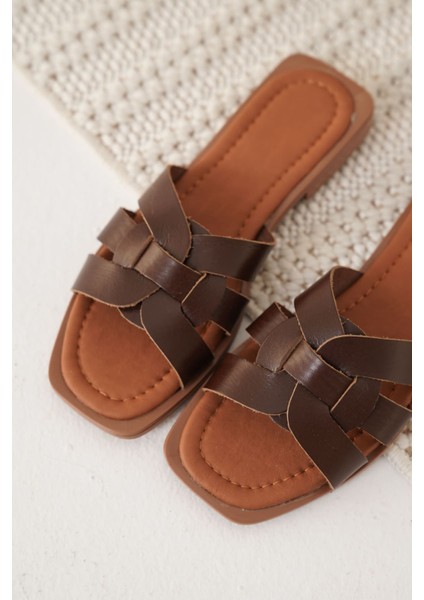 Marlen Acı Kahve Hakiki Deri Terlik fırsatları