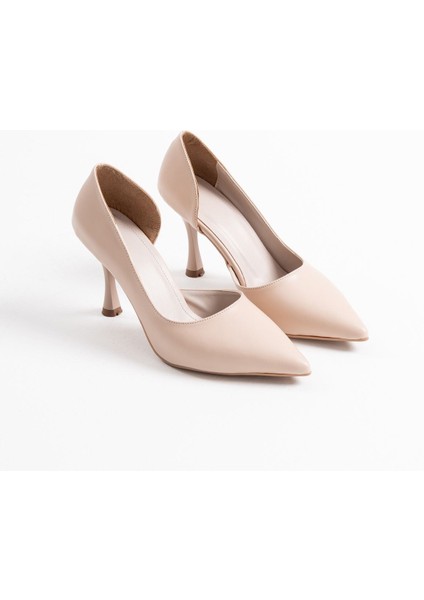 Angela Kadın Bej Cilt Topuklu Ayakkabı fiyatları