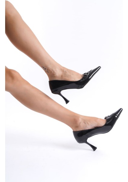 Maya Kadın Siyah Rugan Ayakkabı modelleri