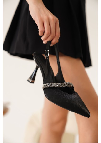 Drey Siyah Kadın Topuklu Ayakkabı