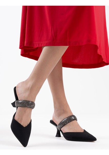 Nina Topuklu Siyah Kadın Terlik modelleri