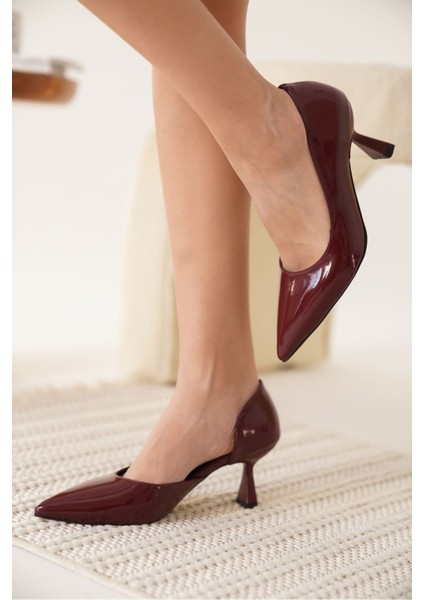 Seraphine Kadın Bordo Rugan Topuklu Ayakkabı fırsatları
