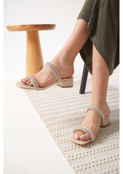 Stella Kalın Topuklu Bej Kadın Terlik modelleri