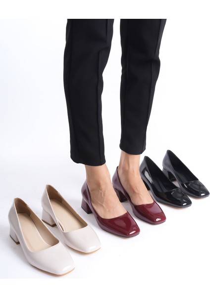 Clay Kadın Siyah Rugan Topuklu Ayakkabı indirimleri