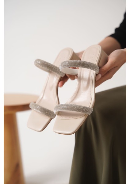 Stella Kalın Topuklu Bej Kadın Terlik fiyatları