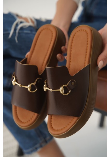 Nelly Acı Kahve Hakiki Deri Terlik fırsatları