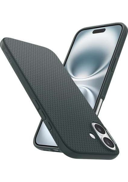 16 ile Uyumlu Ince Kılıf Air Hava Kanalı Teknolojisi Askeri Sınıf Koruma Abyss Green Dokulu Yüzey Kapak - ACS08196