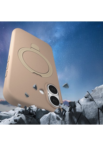 iPhone 16 Kılıf M-Safe Şarj Özellikli Standlı Mryn Samara Kapak - Lacivert modelleri