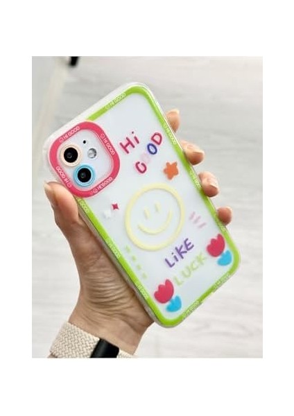 Go Aksesuar 11 ile Uyumlu (Köşeli - 12 Görünümlü) Şeffaf Hi Good Baskı Desenli Silikon Kılıf fiyatları