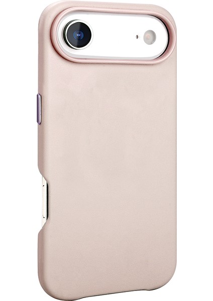 iPhone 17 Air Kılıf M-Safe Şarj Özellikli Pu Deri Görünümlü Mryn Kupra Kapak - Turuncu