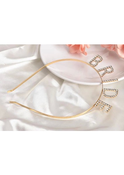 Bfs Altın Gold Renk Bekarlığa Veda Kristal Taş Bride Tacı Ithal 16X10 cm fırsatları