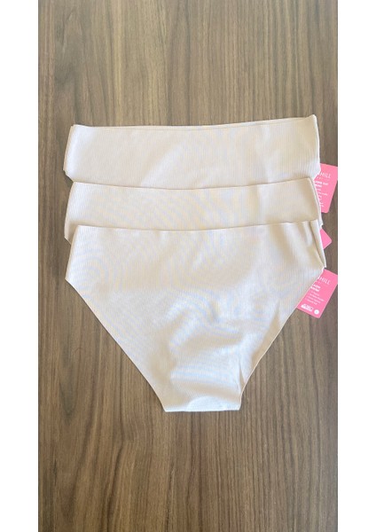 3 Adet 1 Paket Kahve Klasik Basic Lazer Kesim Bikini Külot fiyatları