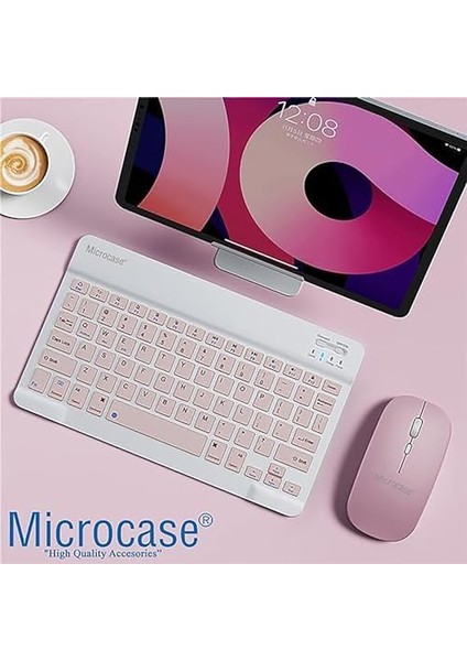 Tablet ve Telefonlar Için Türkçe Q Bluetooth Klavye ve Mouse Set - AL3476 (Pembe) fiyatları