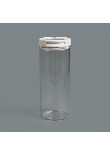 Vakumlu Cam Kavanoz - Şeffaf / Beyaz - 800 ml